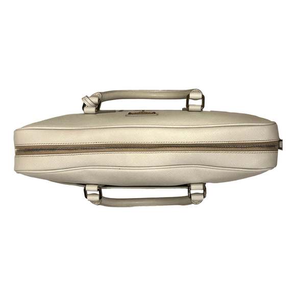 Prada Saffiano Ivory Leather Satchel Weekender Travel Tote Bag - Picture 4 of 12